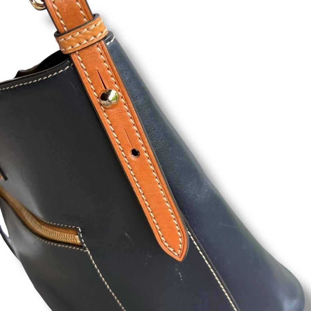 Dooney & Bourke Florentine Ridley Crossbody Bag Navy Leather - Picture 6 of 10